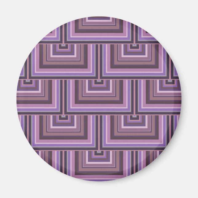 Mauve Streifen quadratische Skala Muster Magnet (Vorne)