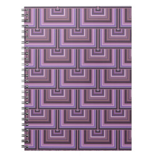 Mauve Streifen quadratische Skala Muster Notizblock