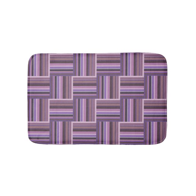 Mauve Streifen Webmuster Badematte (Vorderseite)
