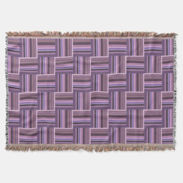 Mauve Streifen Webmuster Decke (Vorderseite)