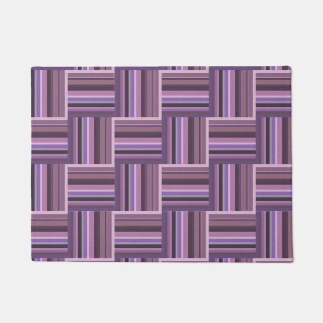Mauve Streifen Webmuster Fußmatte (Vorderseite)