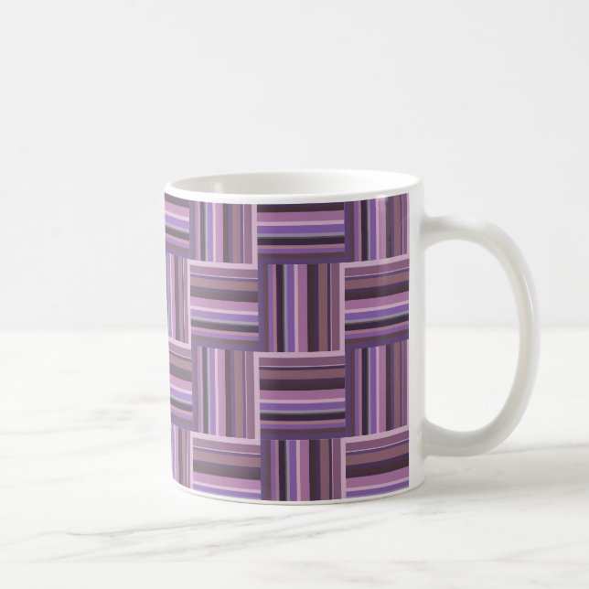 Mauve Streifen Webmuster Kaffeetasse (Rechts)