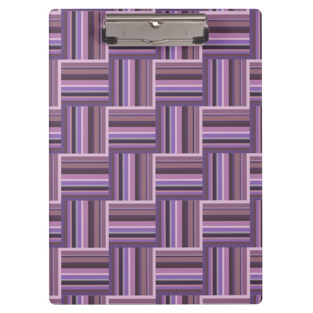 Mauve Streifen Webmuster Klemmbrett (Vorderseite)