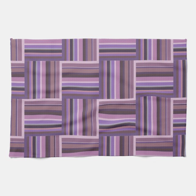 Mauve Streifen Webmuster Küchentuch (Horizontal)