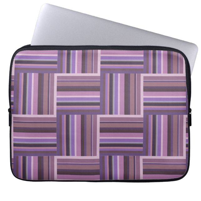 Mauve Streifen Webmuster Laptopschutzhülle (Vorderseite)