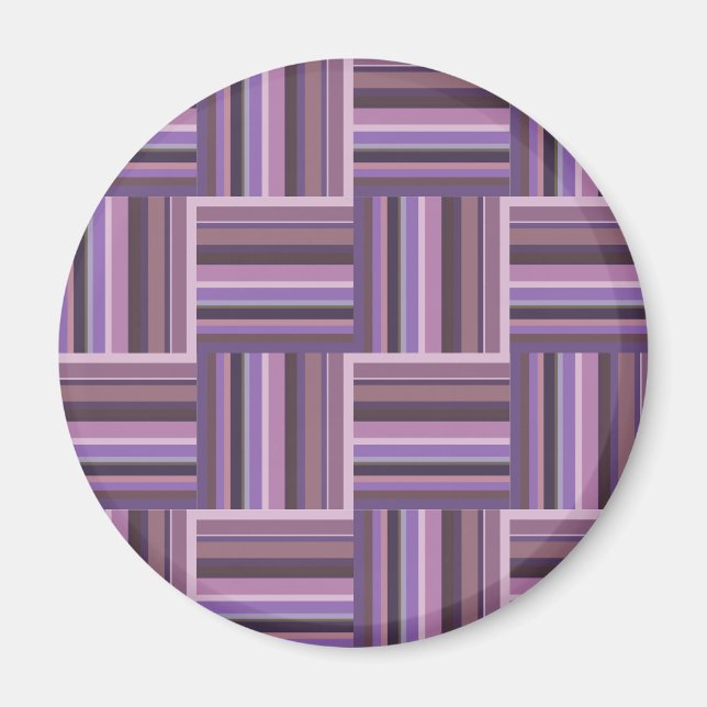 Mauve Streifen Webmuster Magnet (Vorne)