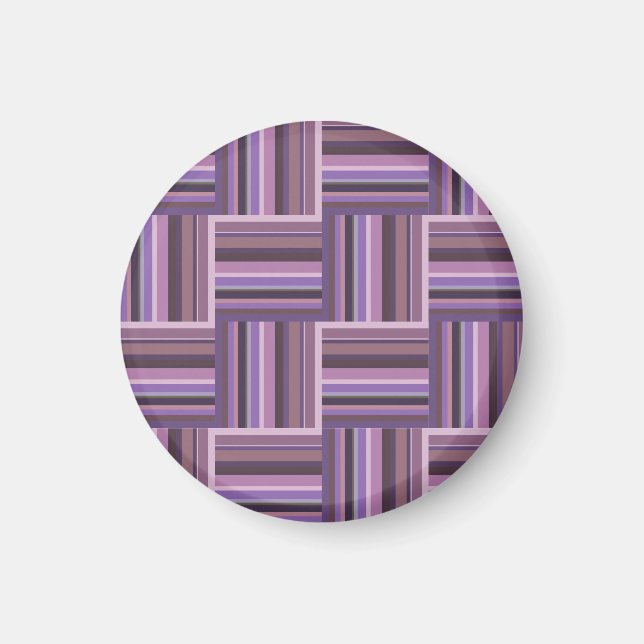 Mauve Streifen Webmuster Magnet (Vorne)