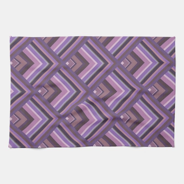 Mauve Stripes-Skalenmuster Geschirrtuch (Horizontal)