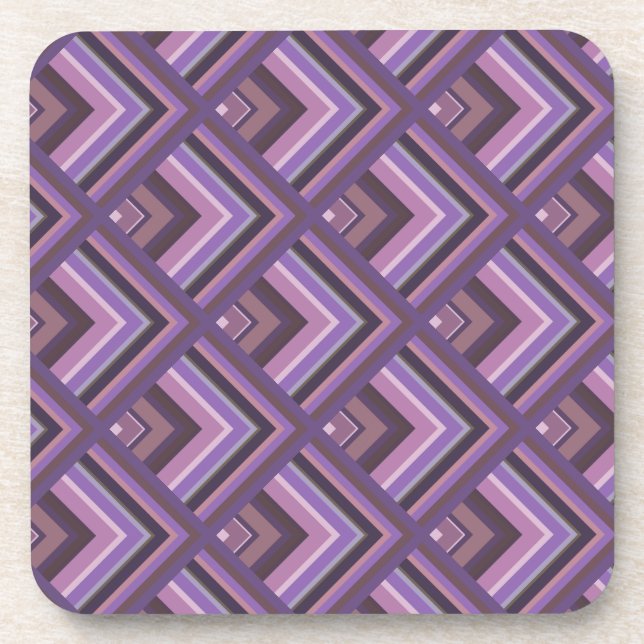 Mauve Stripes-Skalenmuster Getränkeuntersetzer (Vorderseite)