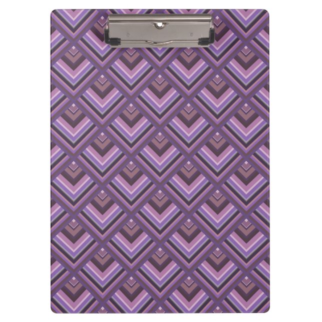 Mauve Stripes-Skalenmuster Klemmbrett (Vorderseite)