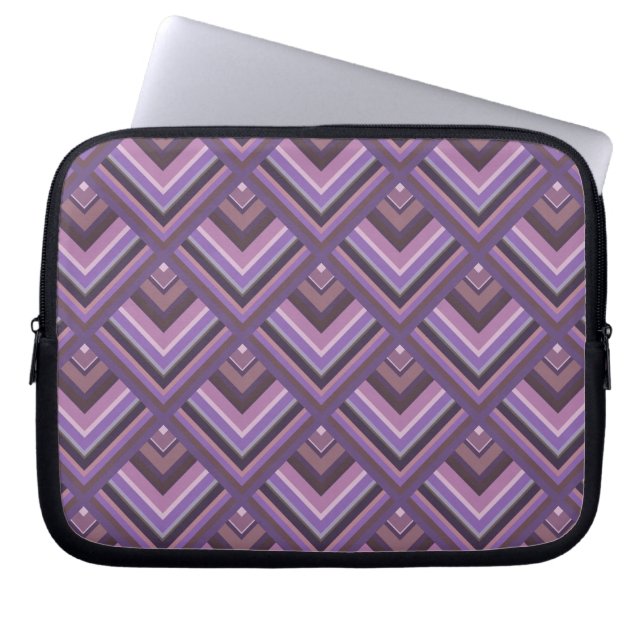 Mauve Stripes-Skalenmuster Laptopschutzhülle (Vorderseite)