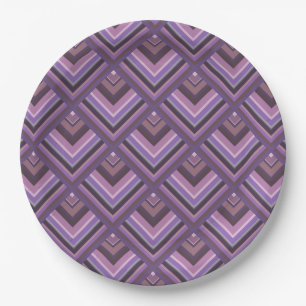 Mauve Stripes-Skalenmuster Pappteller