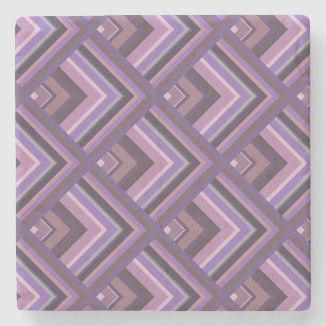 Mauve Stripes-Skalenmuster Steinuntersetzer (Vorderseite)