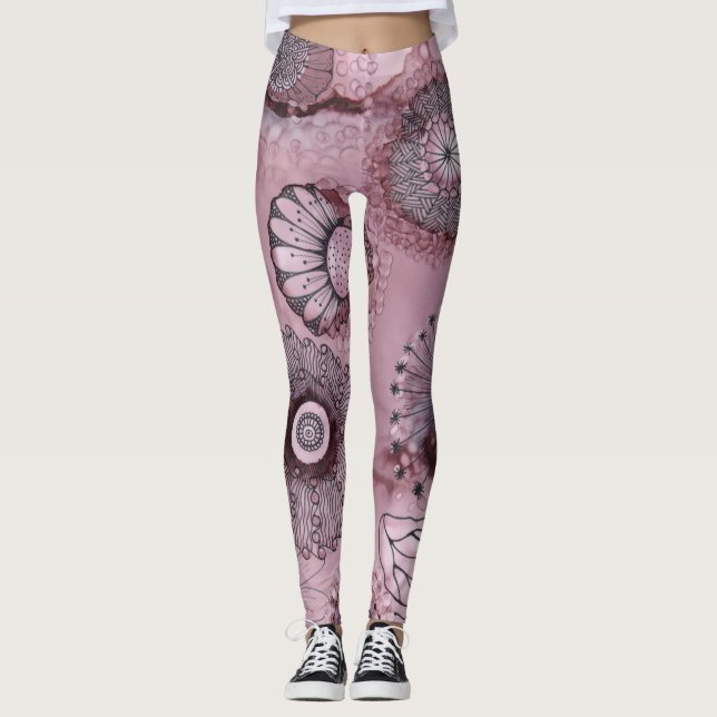 Mauve Swirl Leggings (Vorderseite)