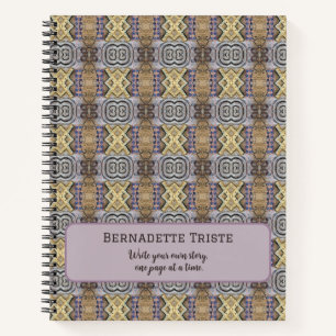 Mauve Tan Brown Geometric Seamless Pattern Notizbuch