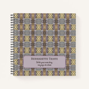 Mauve Tan Brown Geometric Seamless Pattern Notizbuch