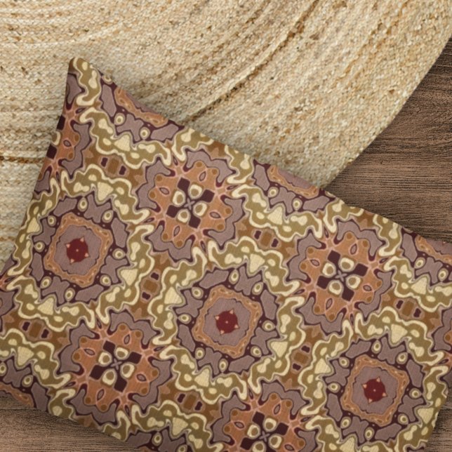 Mauve Taupe Ochre Tan Brown Bohemisch Bali Art Kissenbezug (Von Creator hochgeladen)