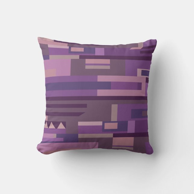 Mauve Töne abstraktes Musterkissen Kissen (Vorderseite)
