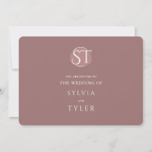 Mauve Typografy Wappen Monogram Wedding