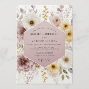 Mauve Überirdische Boho-Hochzeit Einladung