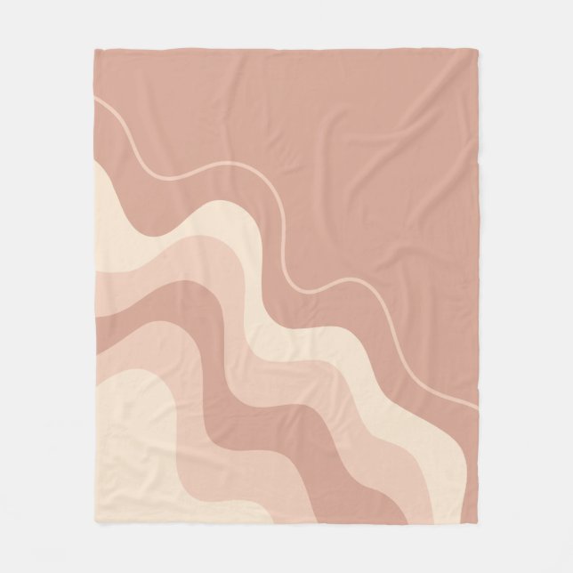 Mauve und Beige Liquid Abstrakt Fleecedecke (Vorderseite)