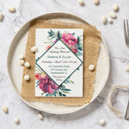 Mauve und Burgundy Floral Wedding Einladung