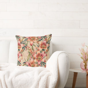 Mauve und Copper Lilies auf Tan Kissen