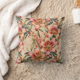 Mauve und Copper Lilies auf Tan Kissen