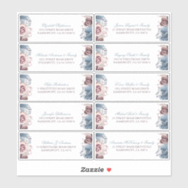 Mauve und Dusty Blue Guest Names Address Labels