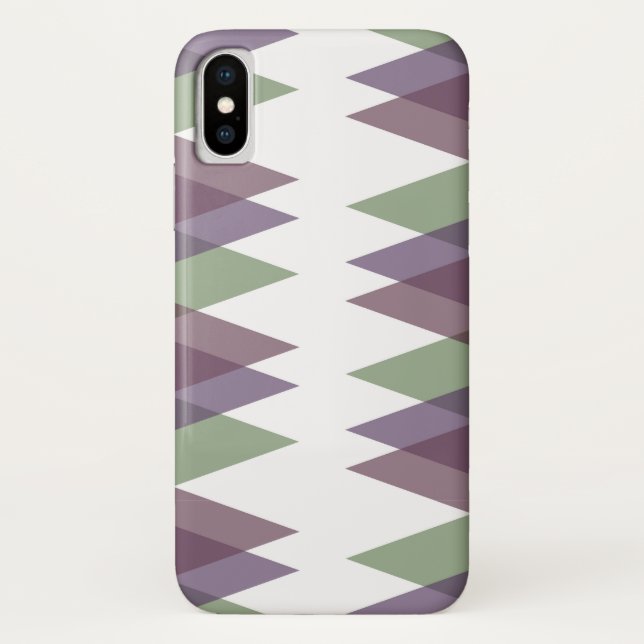 Mauve und grüne Dreiecke Case-Mate iPhone Hülle (Rückseite)