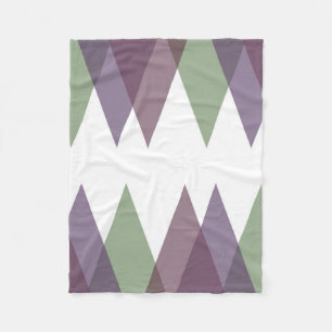 Mauve und grüne Dreiecke Fleecedecke