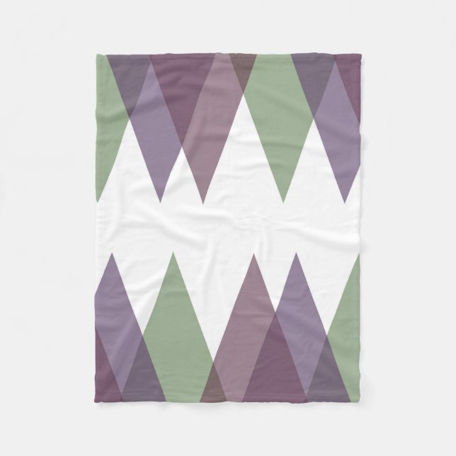 Mauve und grüne Dreiecke Fleecedecke (Vorderseite)