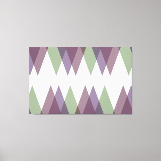 Mauve und grüne Dreiecke Leinwanddruck (Vorderseite)