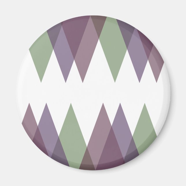 Mauve und grüne Dreiecke Magnet (Vorne)