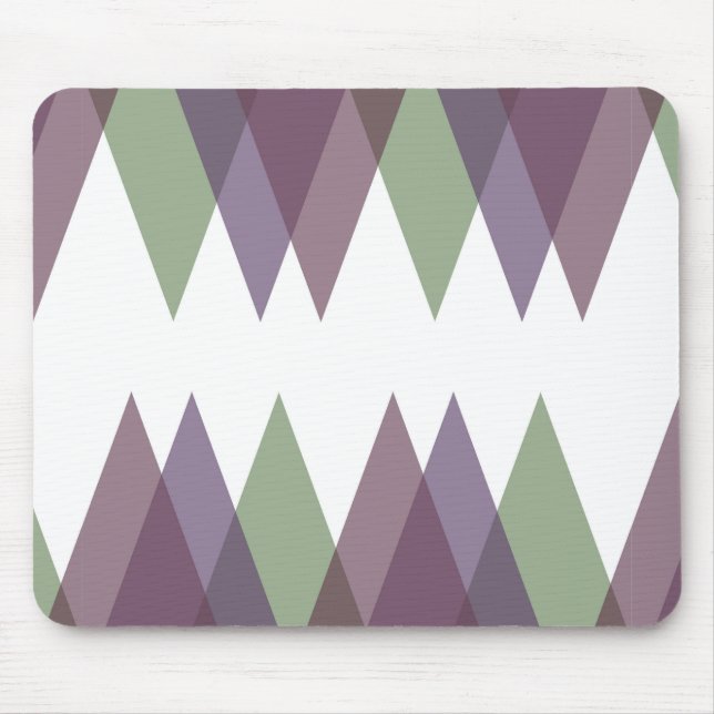 Mauve und grüne Dreiecke Mousepad (Vorne)