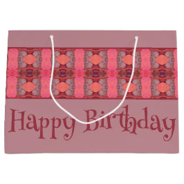 Mauve und Peach Gemustert Designer Große Geschenktüte