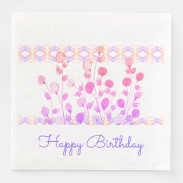 Mauve und Pink Flower Paper Dinner Napkins Serviette