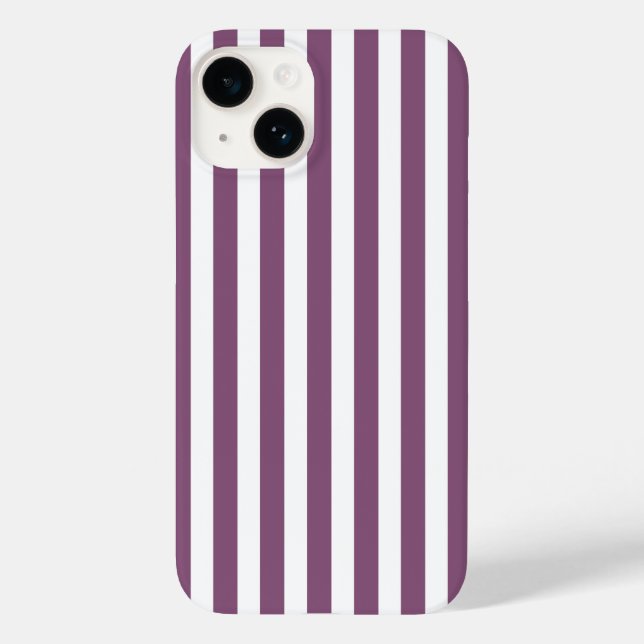 Mauve und weiße Streifen Case-Mate iPhone Hülle (Rückseite)
