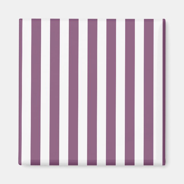Mauve und weiße Streifen Magnet (Vorne)