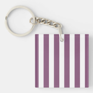 Mauve und weiße Streifen Schlüsselanhänger
