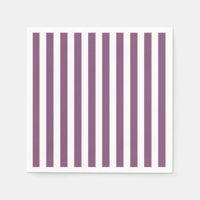 Mauve und weiße Streifen Serviette (Vorderseite)