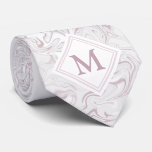 Mauve und weißer Marmor mit Diamond Monogram Krawatte