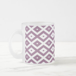 Mauve und weißes Diamantmuster Mattglastasse