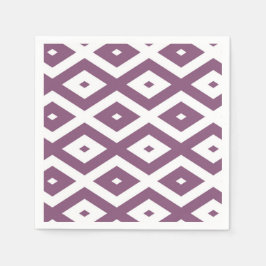 Mauve und weißes Diamantmuster Serviette