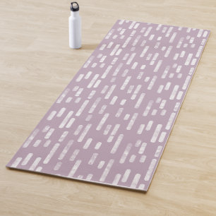 Mauve und White Inky Rounded Lines Muster Yogamatte
