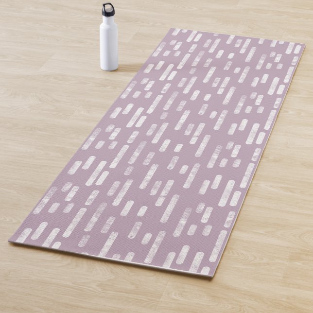 Mauve und White Inky Rounded Lines Muster Yogamatte (Beispiel)