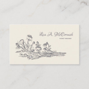 Mauve Vintag Blume Custom Business Card v1 Visitenkarte