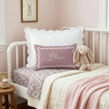 Mauve Wavy Scallop Frame Monogram