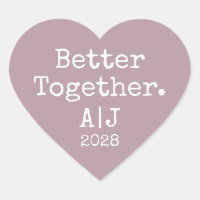 Mauve Wedding Better Together Monogram Year
