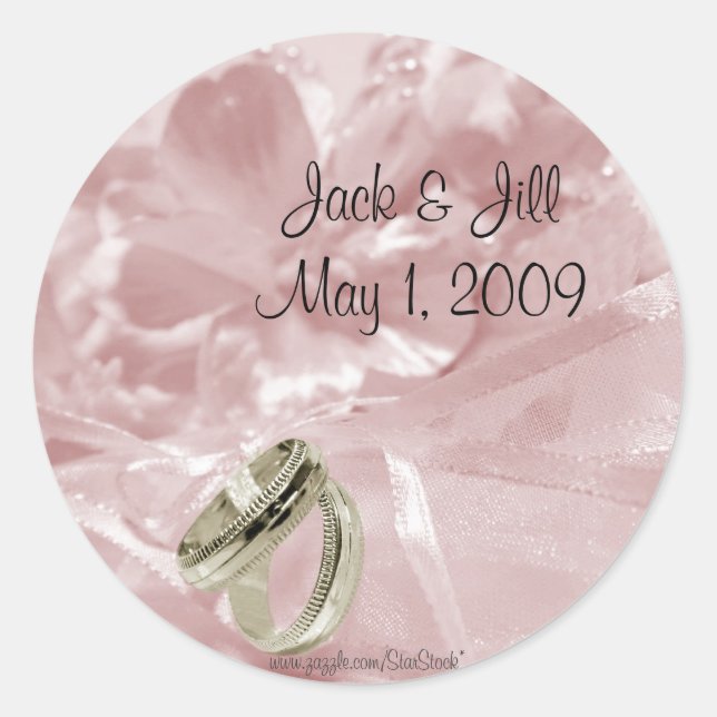 Mauve Wedding Themed Stickers (Vorderseite)